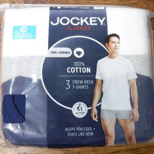 Jockey Classic Cool+Durable 3 White/Gray/Navy Blue Color Crewneck T-Shirts